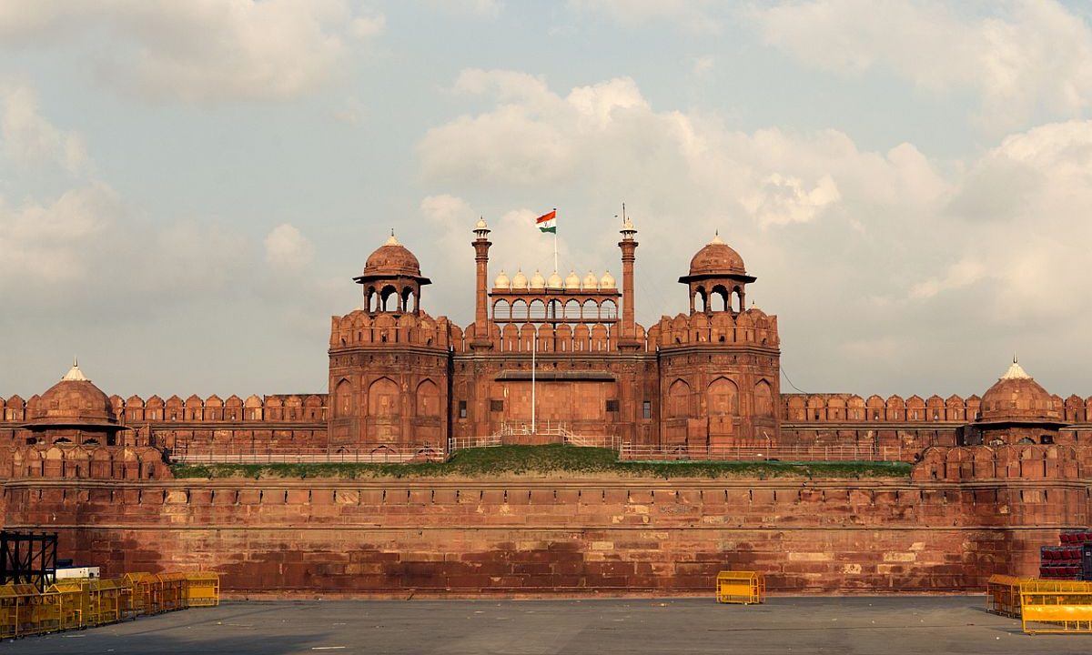 Red Fort of Mughal architecture in Delhi, India.