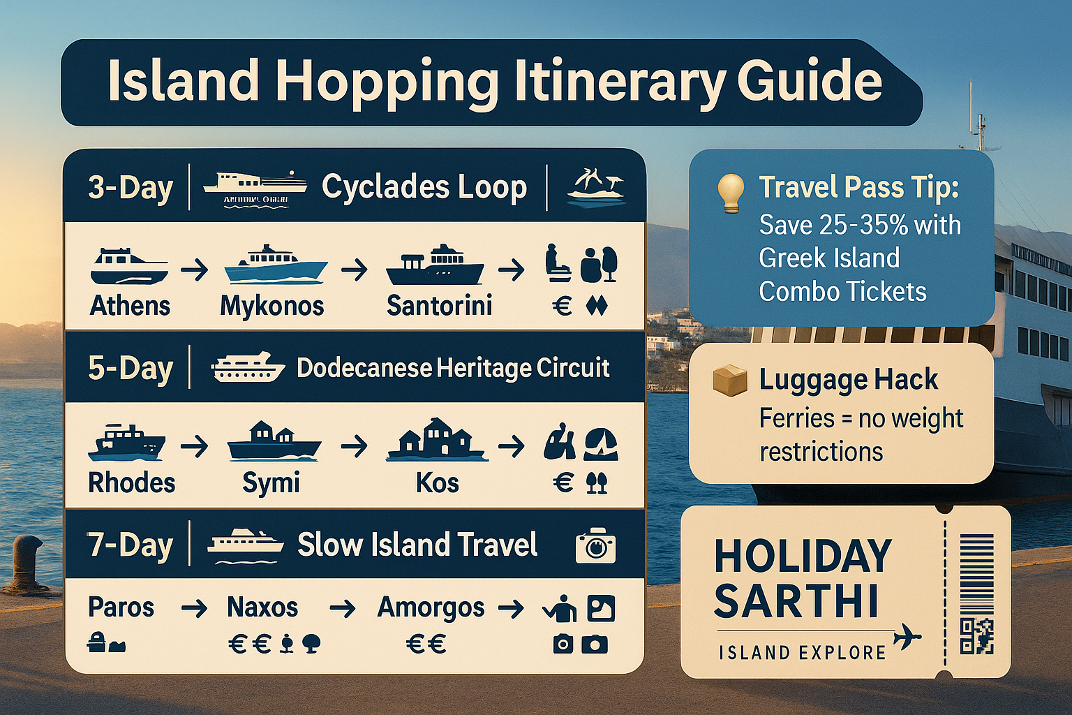 Greece Island Hopping Routes Infographic